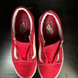 Vans Red Tennis Shoes M size 4.5, W size 6